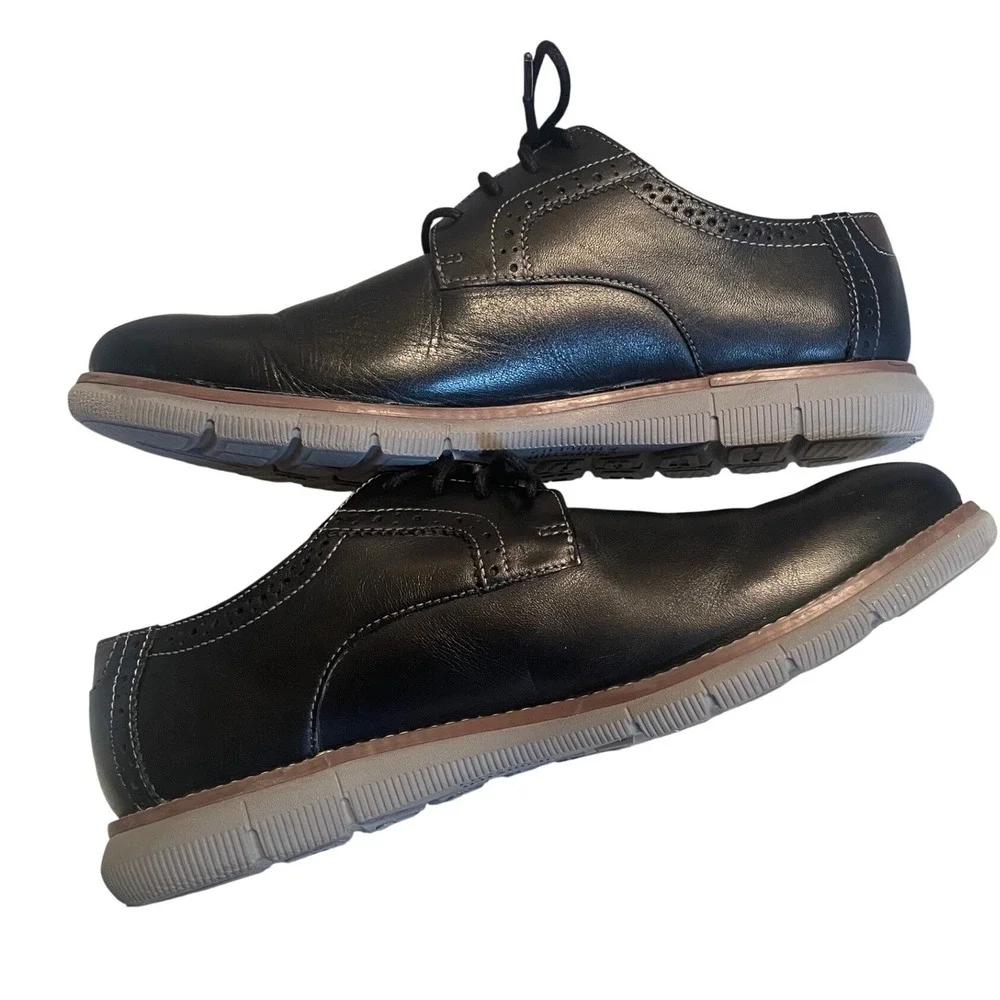 Johnston‎ & Murphy Holden Derby Brogue Black Leather Dress Shoes Boys 6M